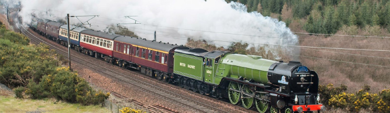 Steam train on the borders railway