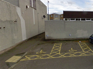 Bonnyrigg Library with Polton Street Car Park at rear