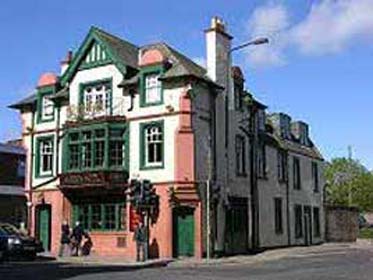 Image of the Harrow Hotel Dalkeith with the Ramsay Croft car park situated to the rear with entrance on Old Edinburgh Road